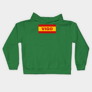 Vigo City in Spanish Flag Colors Kids Hoodie